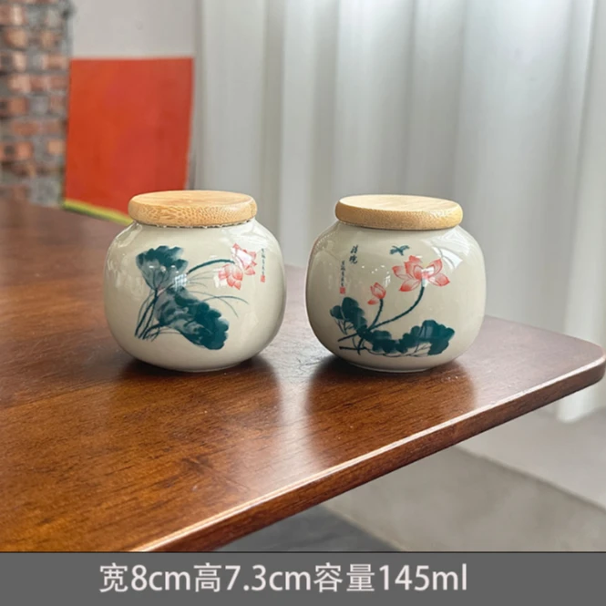 【拍一发二】茶叶罐密封罐普洱茶具小号陶瓷便捷家用茶罐复古