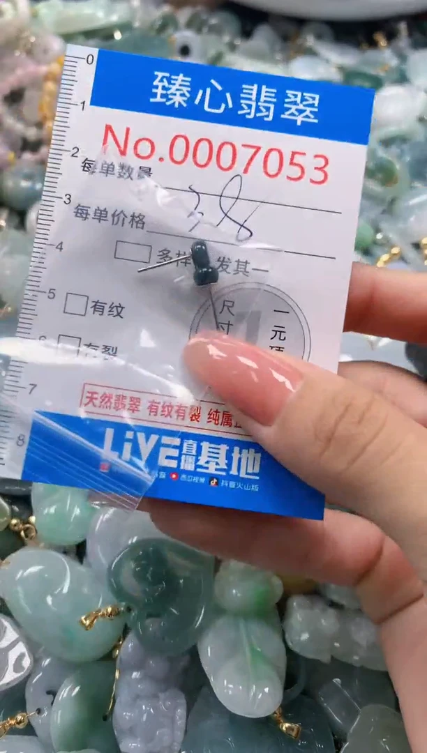 翡翠未镶嵌颈饰含绳0007053