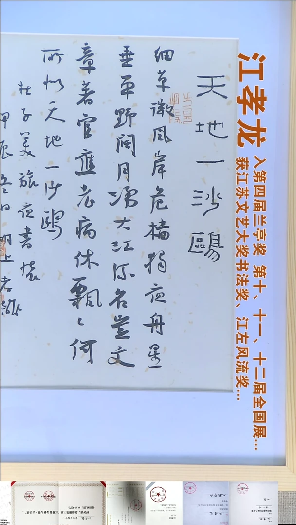 书法风**子江孝龙书法福利天地一沙鸥32*45