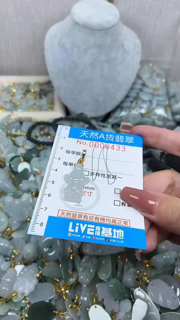翡翠未镶嵌颈饰净货挂件-0433