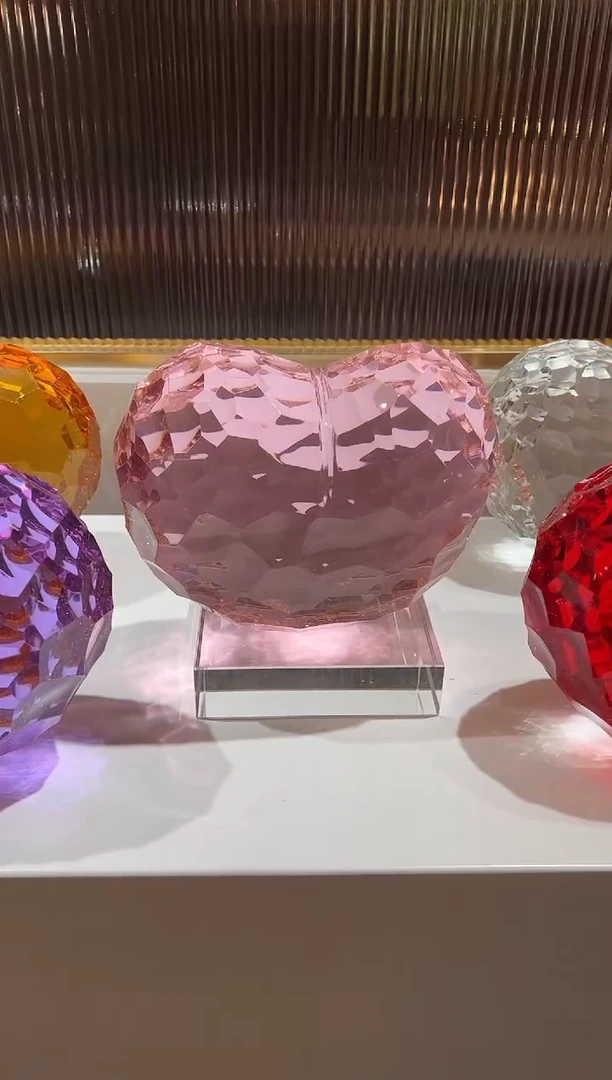 摆件巴比特美学-粉色爱心带透明底座