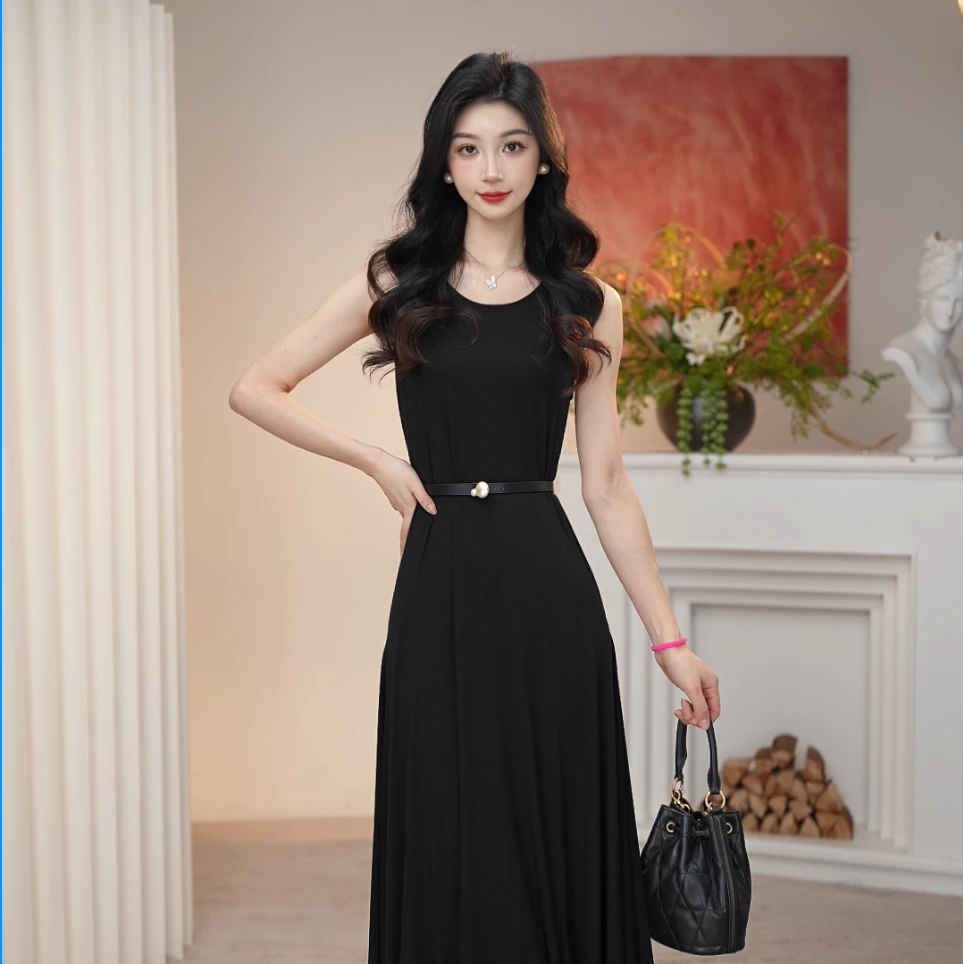 AMASS/阿玛施春夏新款法式气质小黑裙连衣裙550016