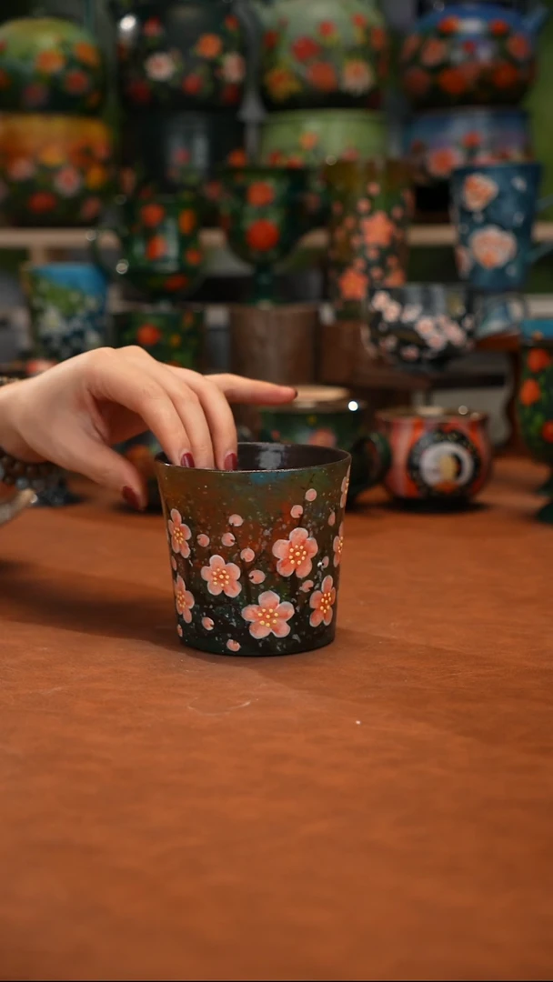 紫砂油画釉下彩手绘