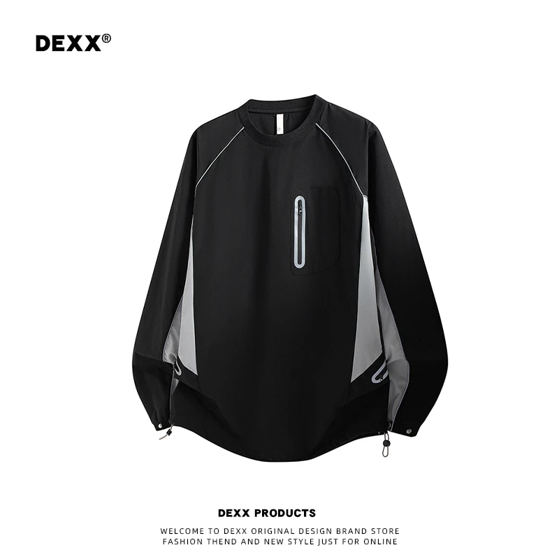 潮酷炸街拼色卫衣男机能风高级百搭户外运动外套流行通勤插肩上衣