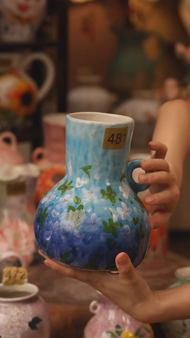 陶瓷481景德镇设计师手作花器摆件侘寂风