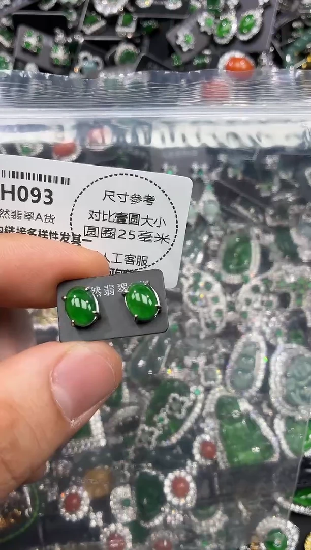 颈饰未镶嵌翡翠H093耳钉