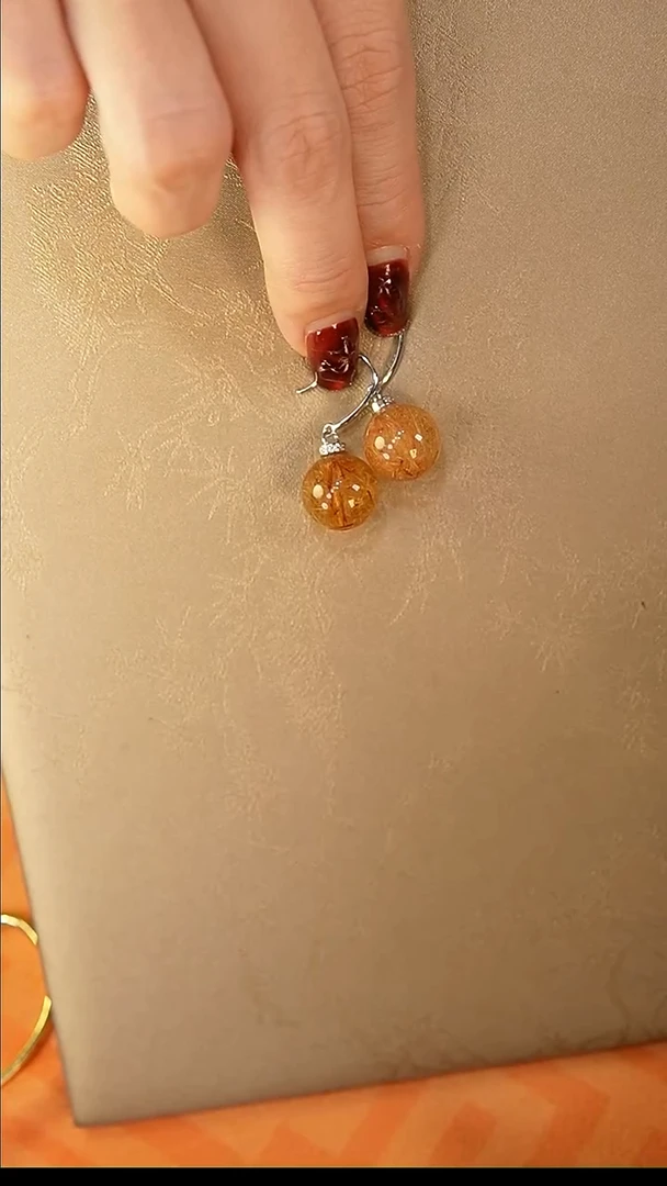 【闪购商品】发晶耳饰银S925镶嵌耳饰