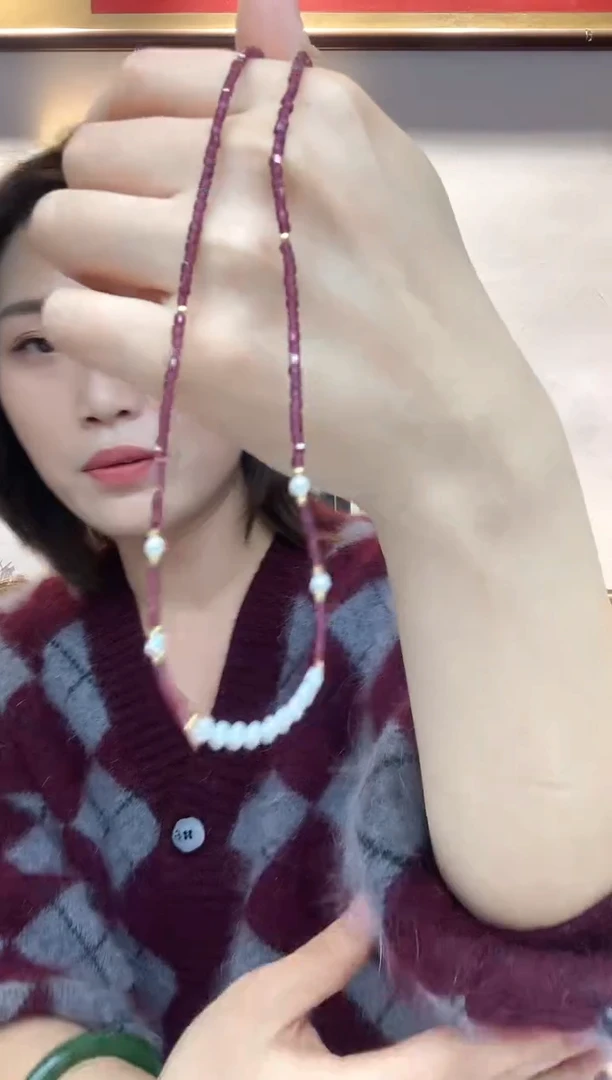 颈饰银S925镶嵌石榴石吊坠3