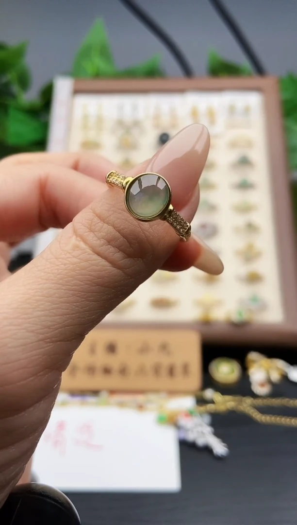 银S925镶嵌戒指翡翠12