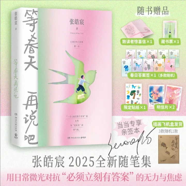 正版新书等春天再说吧张皓宸2025全新随笔插画集湖南文艺社出版飞