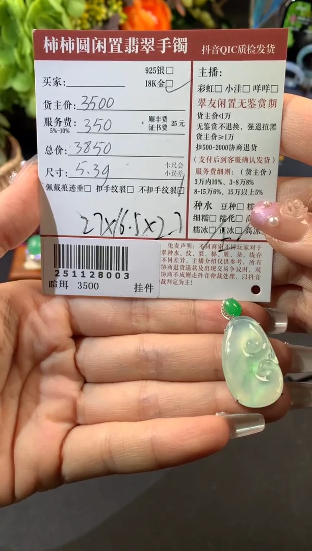 颈饰18K金镶嵌翡翠姐姐251128003