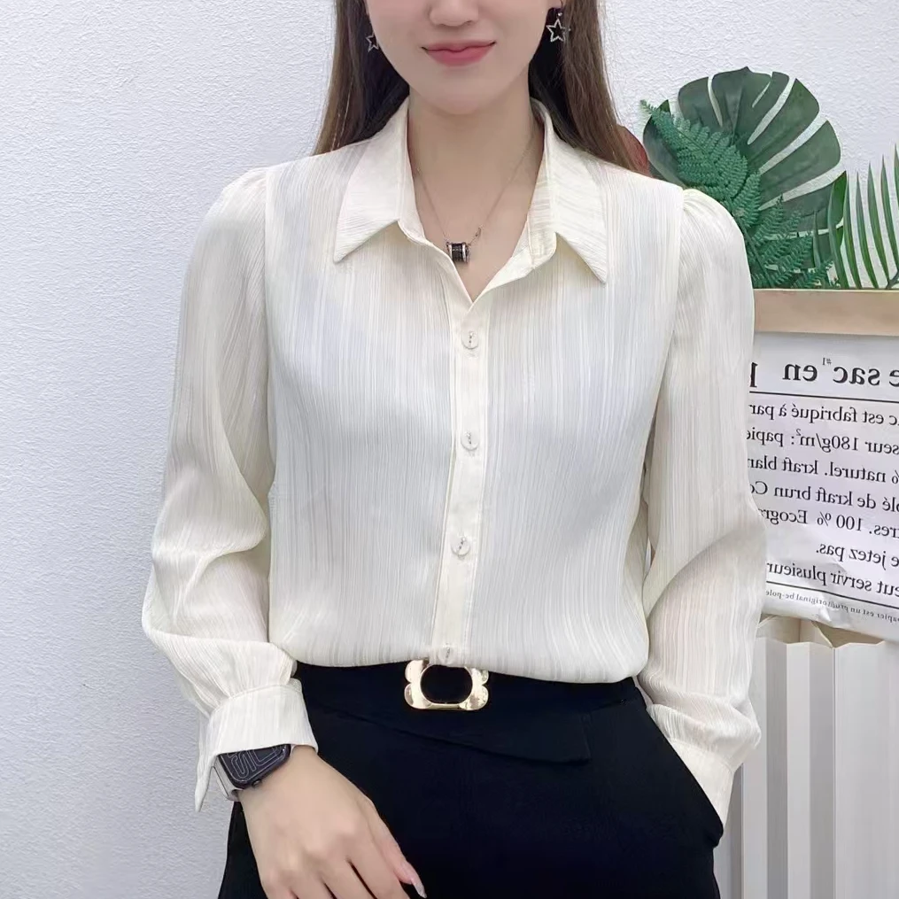 衬衫女2025春季新款时尚百搭设计感小众长袖衬衣洋气显瘦气质上衣