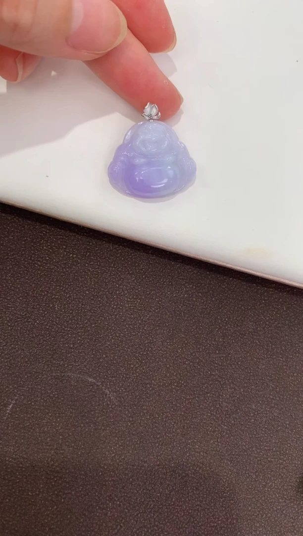 翡翠18K金镶嵌吊坠(赠链)℡**F天然缅甸a货翡翠