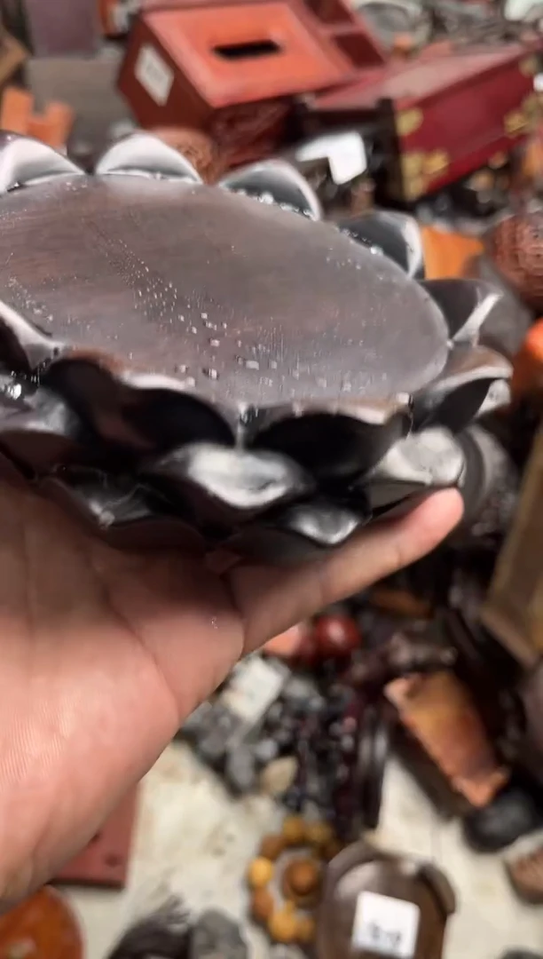 木70黑檀木莲花底座