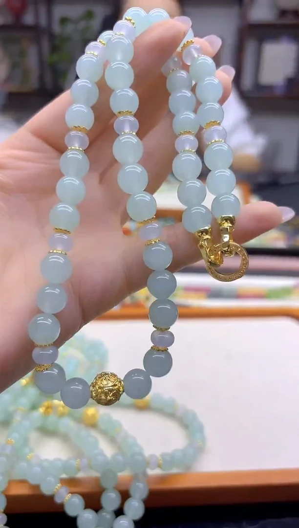 颈饰14K金镶嵌翡翠DIY款X815