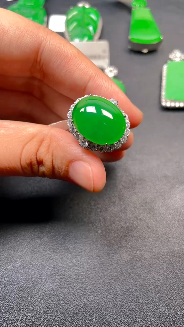 吊坠(不含链)银S925镶嵌翡翠jz