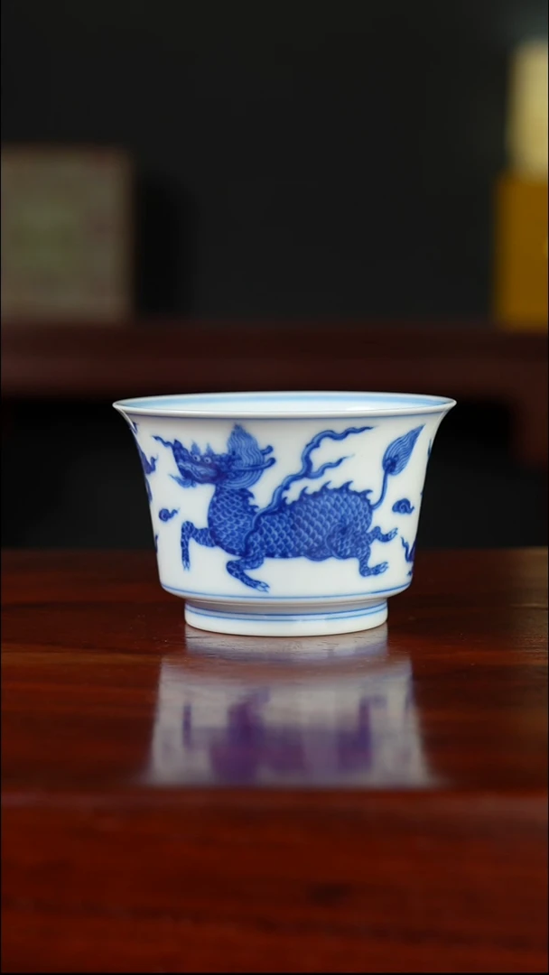 祖传窑  真柴窑传承400年麒麟马蹄杯