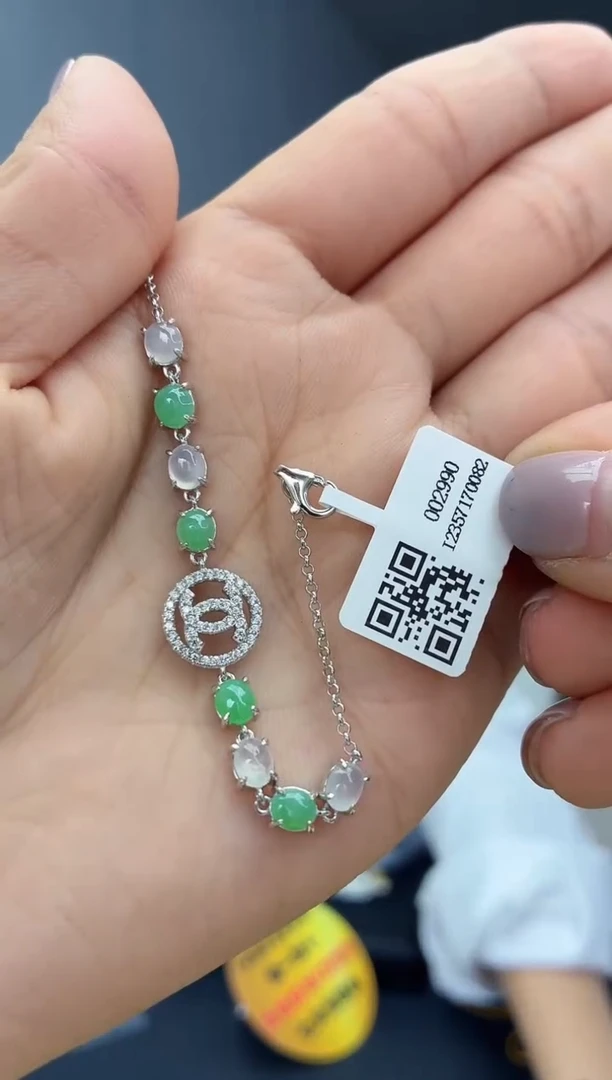 银S925镶嵌手链翡翠111111111