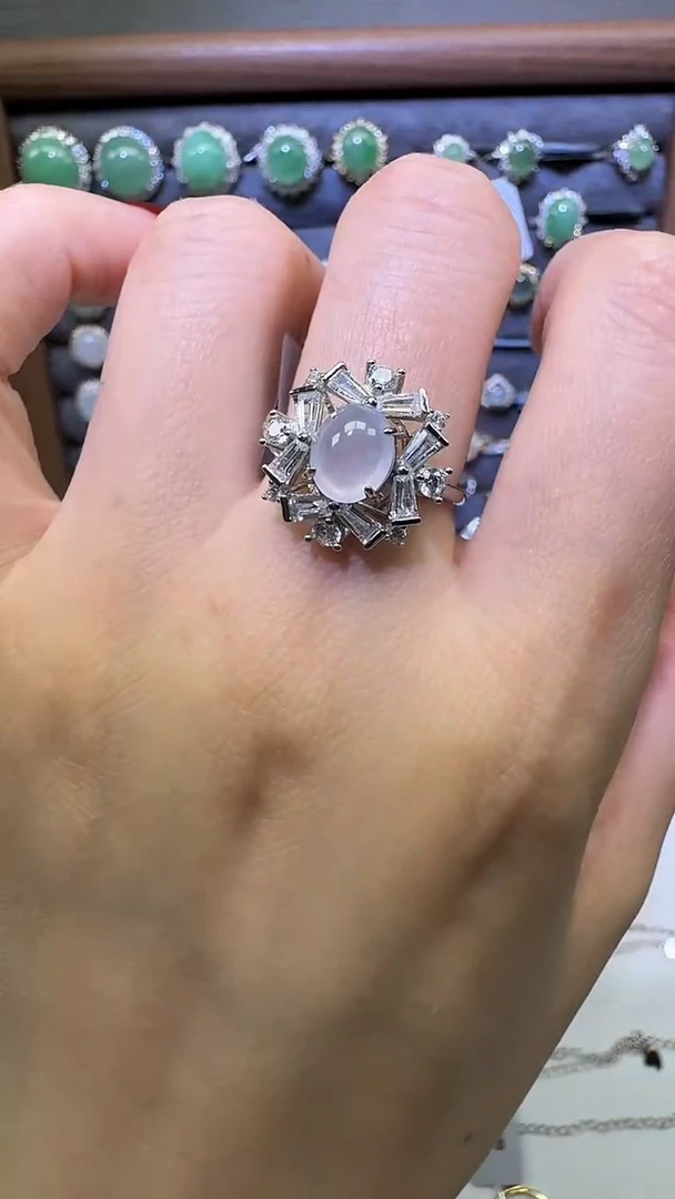 银S925镶嵌戒指翡翠戒指49