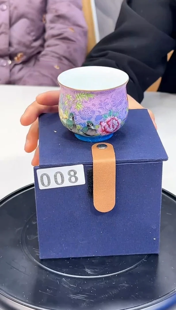 【闪购商品】杯子渐变底扒花花鸟主人杯008