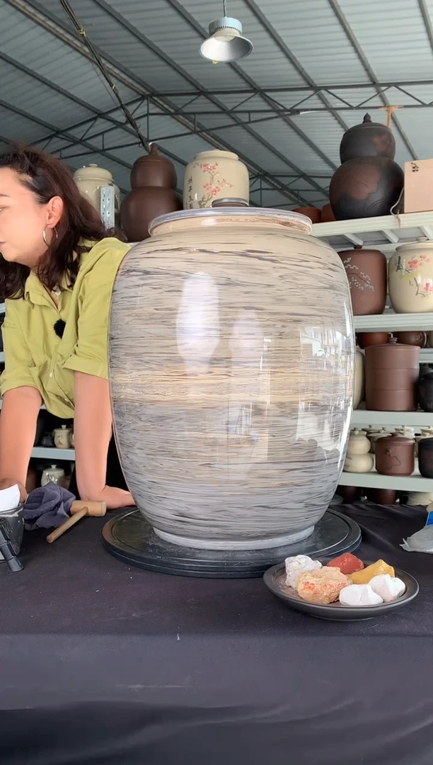 罐【35饼】搅泥无釉磨光茶叶罐