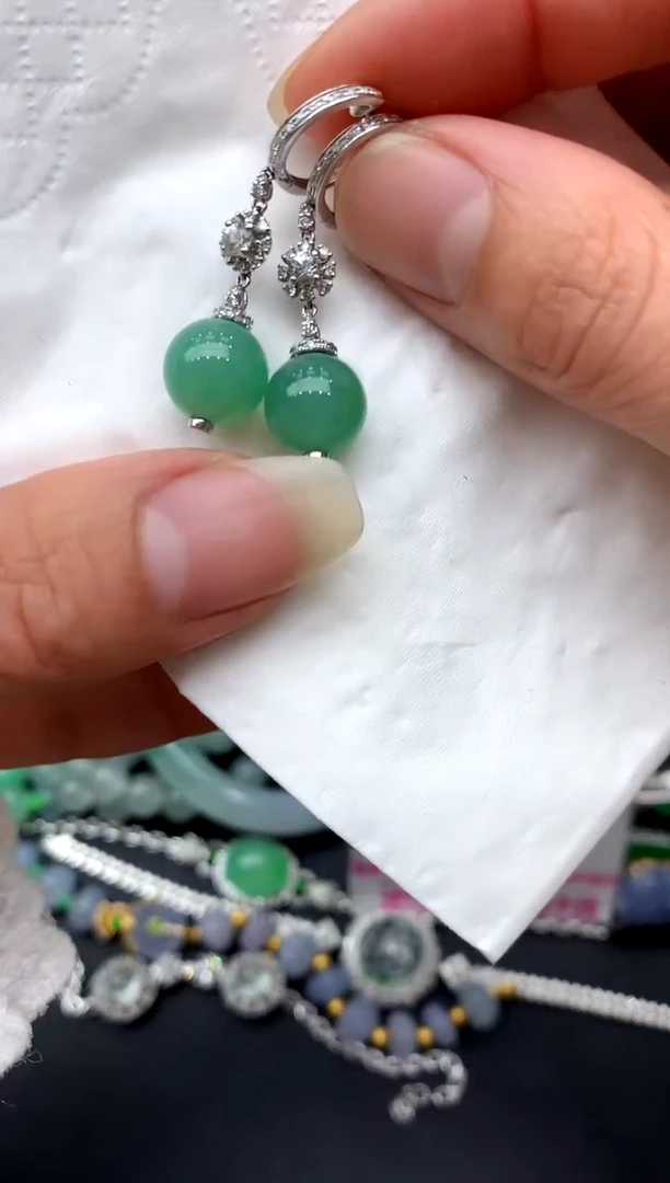 【闪购商品】翡翠耳饰18K金镶嵌278-中国好珍宝