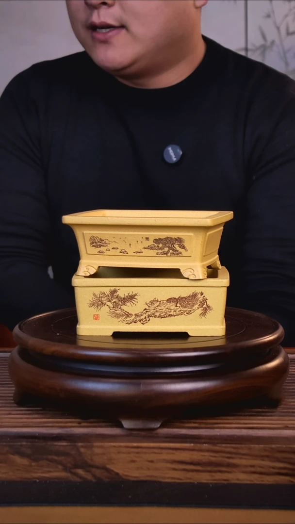 紫砂花盆紫砂花盆-内口10-7-3.5