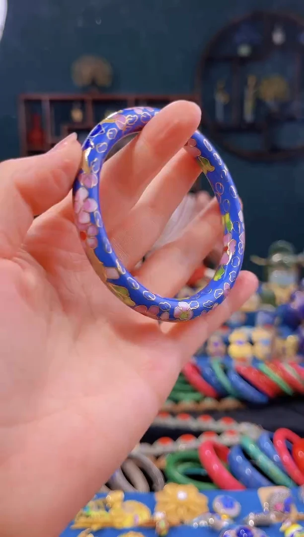 非遗景泰蓝手镯55-60 湖蓝