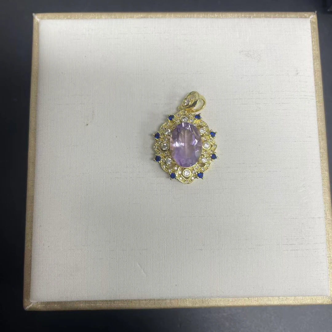 【三弟推荐】冰粉烟紫镶嵌吊坠（多样性发一）10687