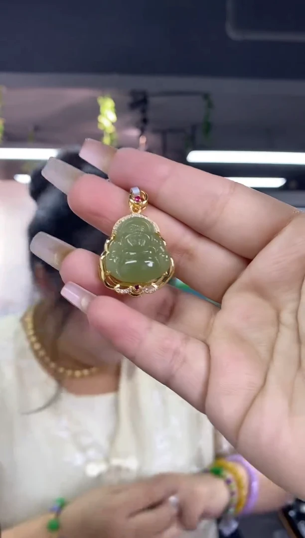和田玉未镶嵌吊坠(不含链)多样性发其一颜色微差