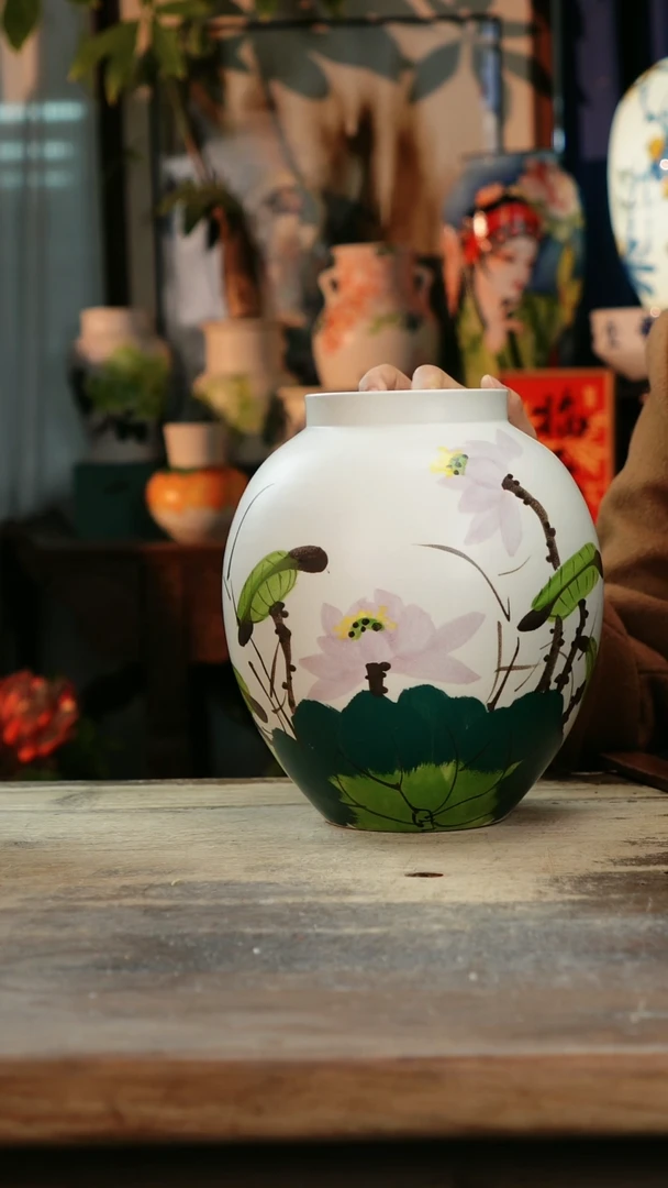 【闪购商品】瓷片景德镇纯手工釉下彩精品花瓶