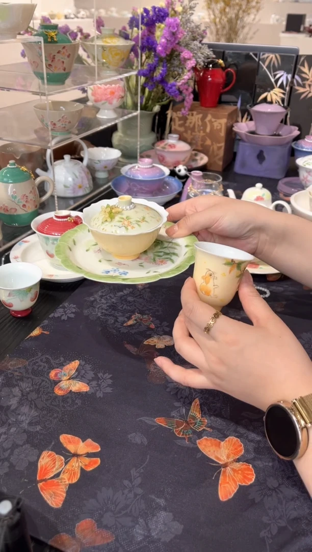 【闪购商品】盖碗+壶承+茶杯+提溜