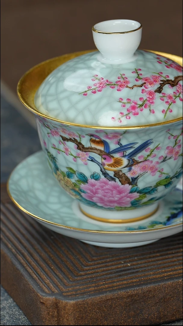 【鎏金珐琅盖碗】【15西泠礼盒】