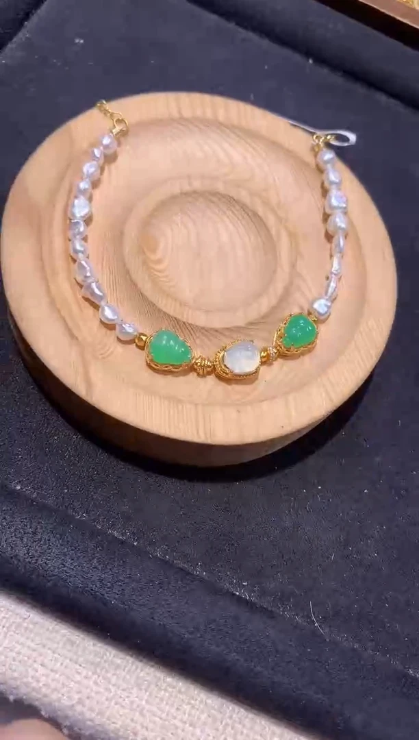 银S925镶嵌手串翡翠手链