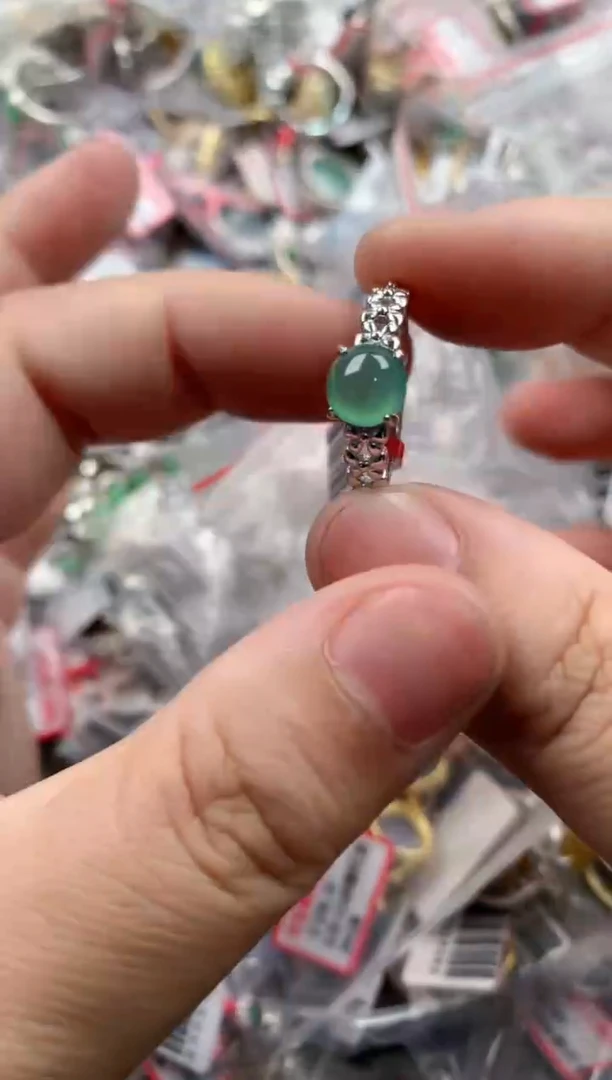 银S925镶嵌戒指翡翠12   12    1