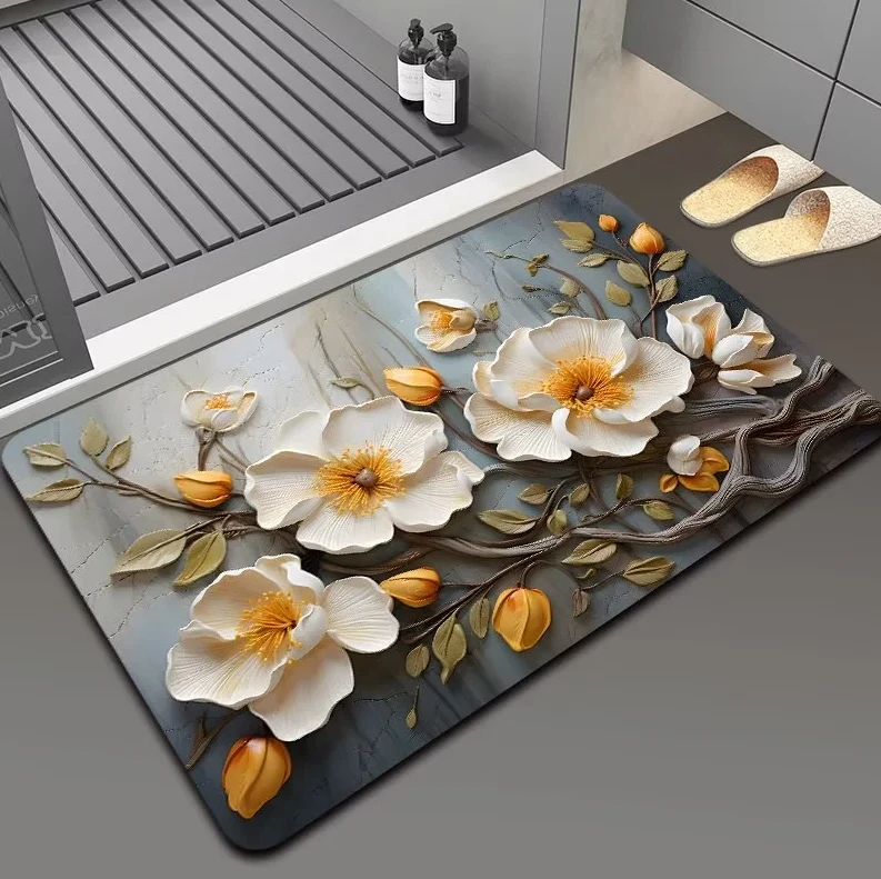 硅藻泥简约入户地垫玄关门垫家用吸水耐磨可裁剪入户门垫