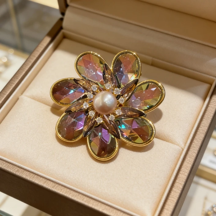 kasiya/卡思雅 铜合金胸针 精致优雅星空花朵胸针百搭款