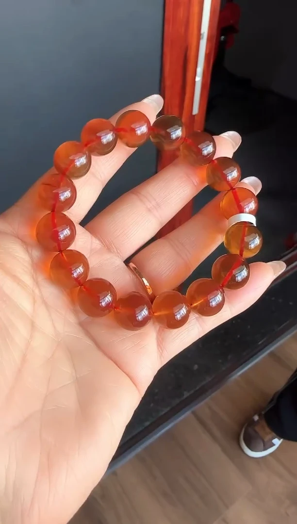 手串琥珀未镶嵌#8缅甸琥珀紫罗兰手串13mm