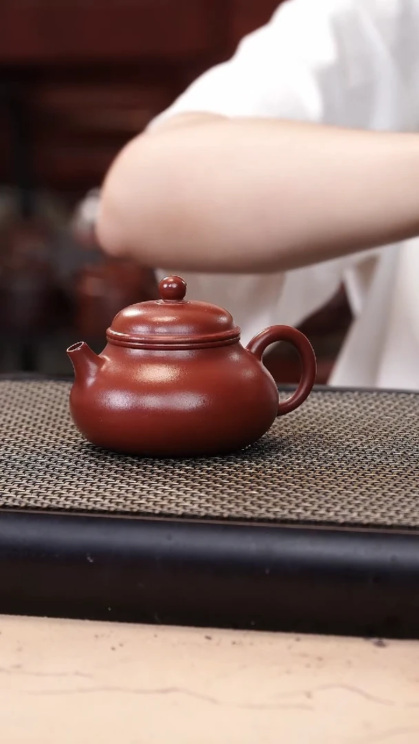 茶壶紫砂朱泥大红袍超精工容天140cc