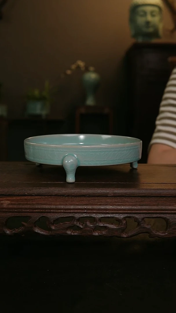 摆件仿古手工三足笔洗