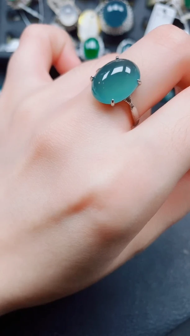 银S925镶嵌戒指翡翠翡翠