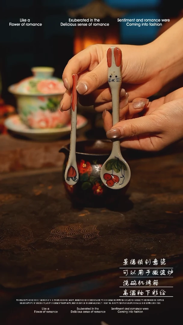 陶瓷随机景德镇高温釉下彩手工手绘款式