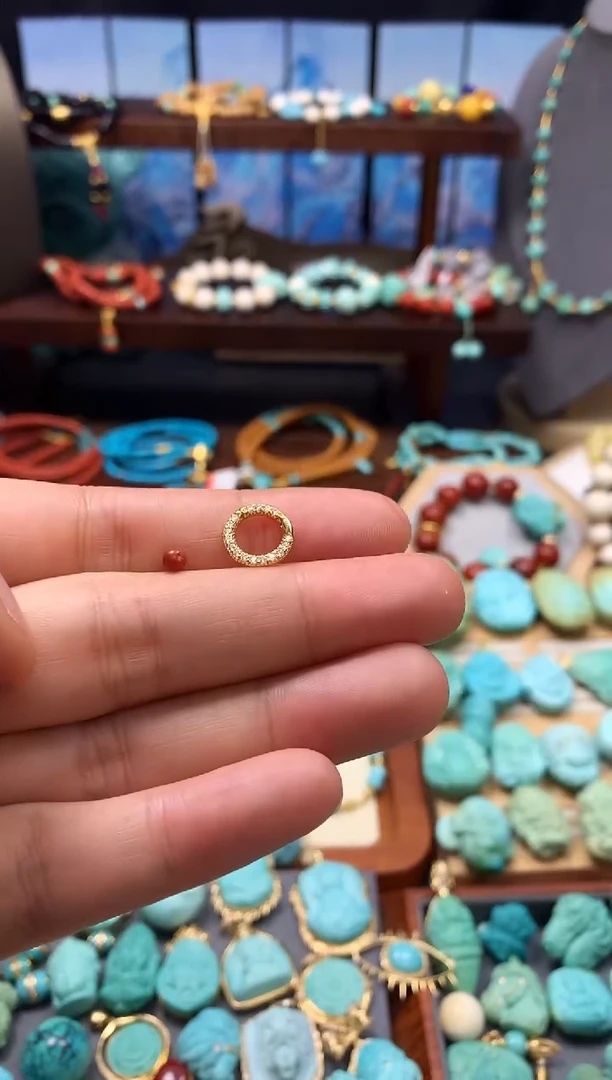 银S925镀金镶嵌南红玛瑙挂件配件