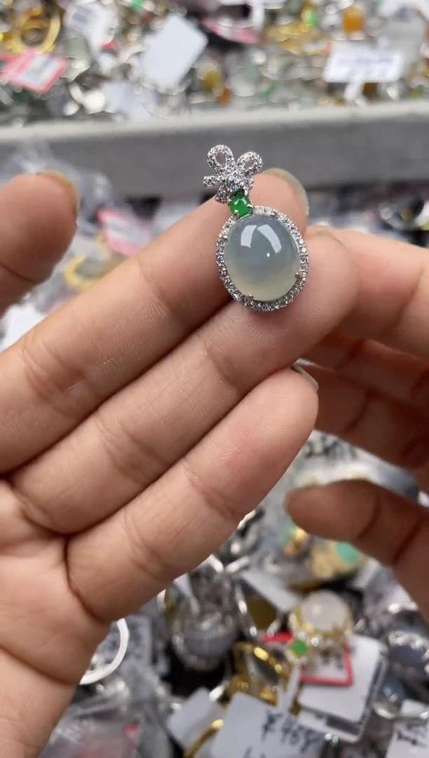 银S925镶嵌戒指翡翠222----3