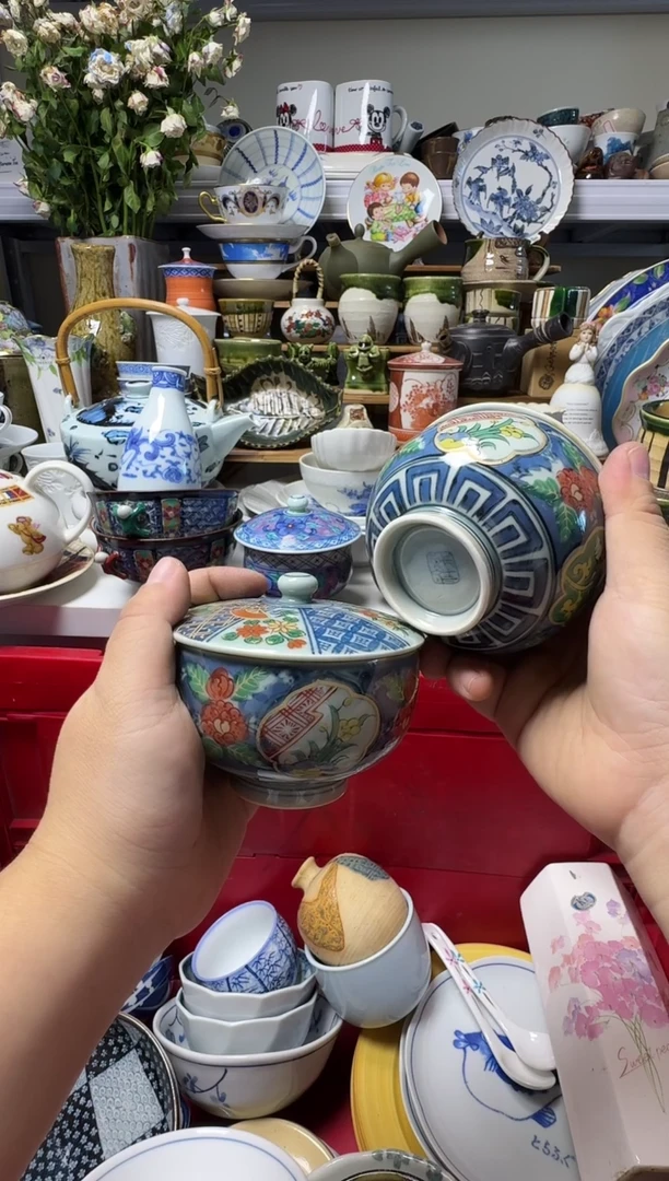 中古瓷器，默认微瑕-077，2套20米，好看的盖杯