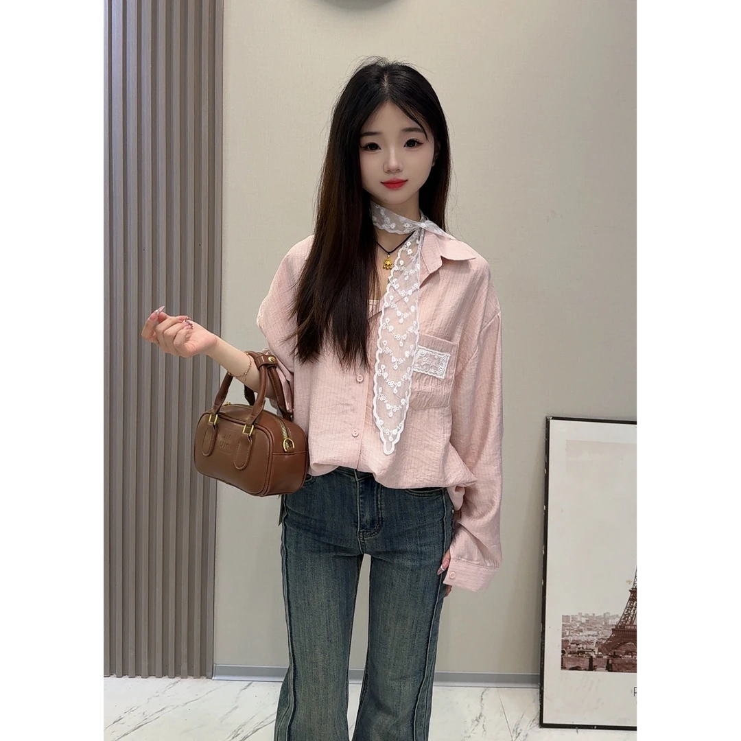 2025年春夏新款小个子衬衫女薄款时尚洋气个性设计感衬衣