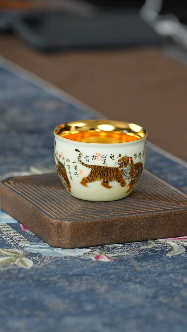 【闪购商品】【鎏金五福团杯（葫芦）】