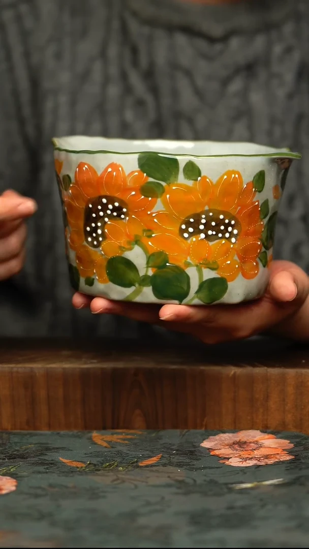 杯釉下彩手工手绘同款陶器