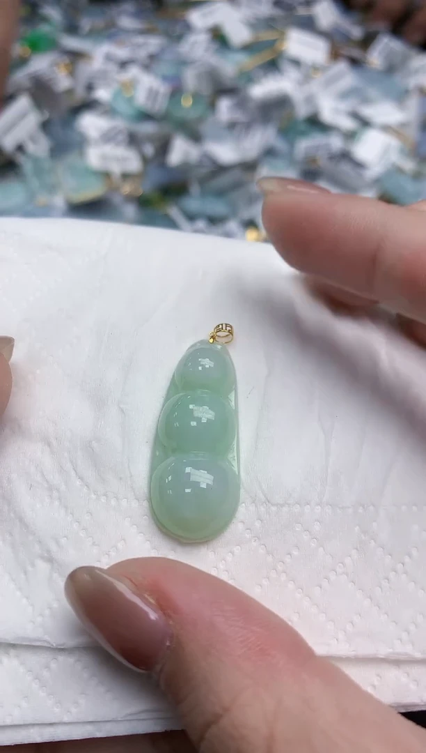 【闪购商品】翡翠颈饰18K金镶嵌天然缅甸翡翠A货