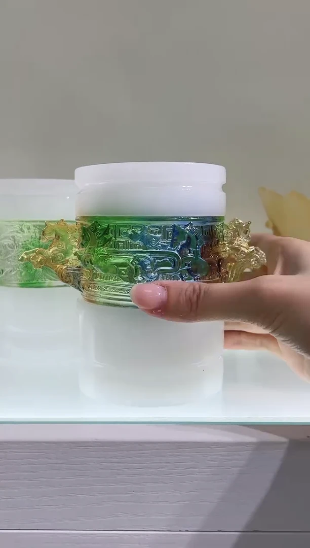 手工艺品琉璃古法琉璃笔筒